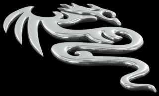 Drache Dragon 3D Chrom Emblem Logo Aufkleber Fantasy für Auto 