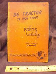 1948 CAT Caterpillar D6 Tractor Parts Manual Book ORIG  