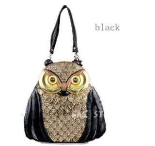 womens owl shape handbag/cute purse*black color  