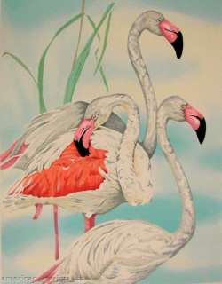 Joyce Kasprzyk Greater Flamingos Hand Signed Serigraph Art L@@K 