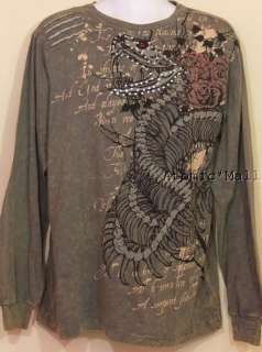Request Jeans Knit Shirt Archaic Rhinestone Snake L  