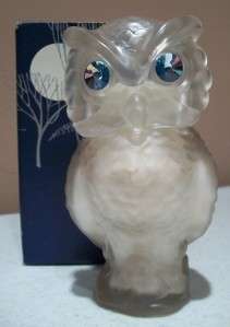 Beautiful Vtg White Owl Sachet w/Rhinestone Eyes   Full  