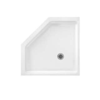   36 in. x 36 in. Solid Surface Single Threshold Shower Floor in White