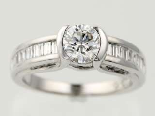 Gorgeous 1.58 CTW Diamond 14K White Gold Semi Bezel set Wedding 