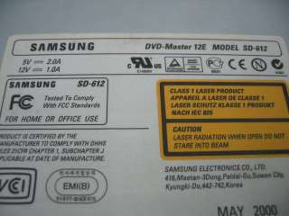 Samsung DVD Master 12E SD 612 IDE Internal Drive  