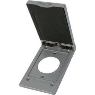 Weatherproof Electrical Box Cover for 1.6 in. Dia. Receptacle   Gray