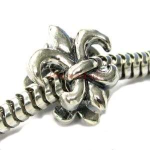   Sterling silver FLEUR DE LIS Flower Bead f/ European Charm Bracelets