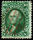 US Stamp Scott 62B Red Cancel Used Retail $1710