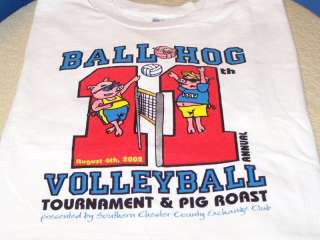 BALL HOG 2002 Volleyball Pig Roast STAFF T Shirt XL New  
