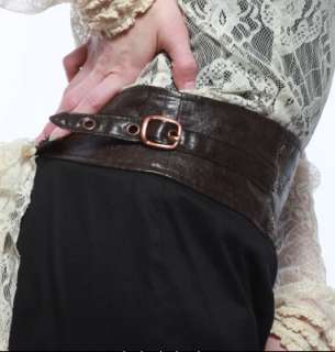 This beautiful long victorian inspired steampunk skirt has a 