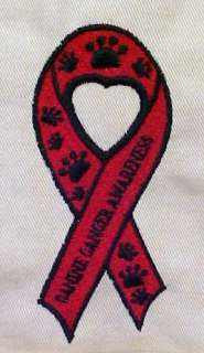 Canine Cancer Ribbon Puppy Paw Twill L/S Shirt M New K9  