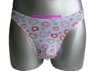 Mens Sexy Brief Underwear Heart Print Dessous #BR134  