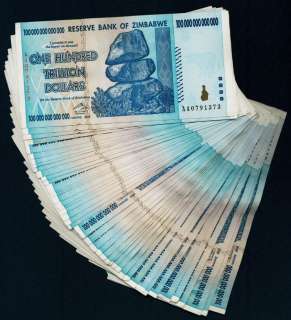   TRILLION ZIMBABWE DOLLARS x 50 BANK NOTES ½ BUNDLE CIRCULATED  