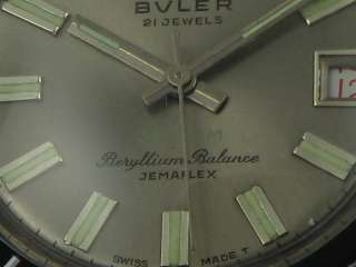 Buler Beryllium Balance Jemaflex Mens Vintage Watch Swiss Made 21 