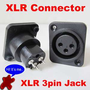 1x XLR 3 Pole Panel Mount Female Jack Chassis Connector  