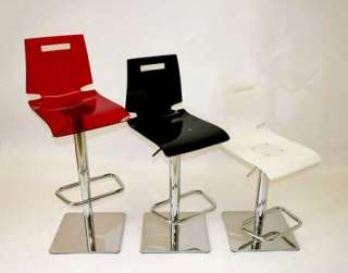 Contemporary Acrylic Swivel Bar Stools Stainless Steel  