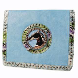 8533    iPAD CASE COVER BLUE WESTERN HORSE FAUX LEATHER SNAKESKIN 