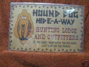 Hound Dog Hunting Lodge Vintage Metal Advertising Sign  
