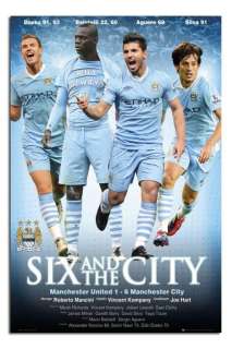 Manchester City Six And The City Man U v Man City Poster New Sealed 