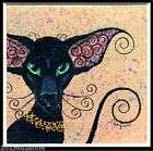 LT ED ORIENTAL BLACK CAT PAINTING PRINT SUZANNE LE GOOD