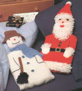 Snowman & Santa Hot Water Bottle Cover Knitting Pattern  