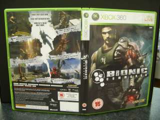 BIONIC COMMANDO XBOX 360 OFFICIAL REPLACEMENT COVER NEW MINT CONDITION 