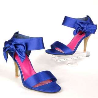   Satin, High Heels, Klett, royal blau  Schuhe & Handtaschen