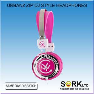 Urbanz Girls Childrens Kids DJ Style Headphones Pink  