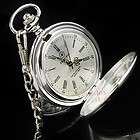 Rare Silver Mechanical Mens Pocket Watch Clock Polish