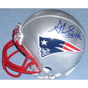 Autographed Tom Brady Mini Helmet   & Antowain Smith   Autographed NFL 
