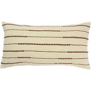 11 x 21 Embroidered Bead Pillow   Sage/Brown 