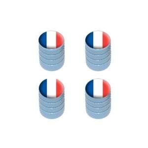   French Flag   Tire Rim Wheel Valve Stem Caps   LtBlue Automotive