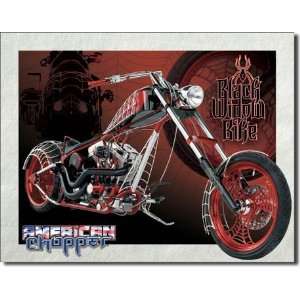 American Chopper   Black Widow Bike Tin Sign 16W x 12.5H  