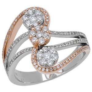  0.67 Carat 18kt Two Tone Gold Diamond Ring Jewelry