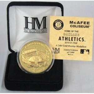  McAfee Coliseum 24KT Gold Commemorative Coin Sports 
