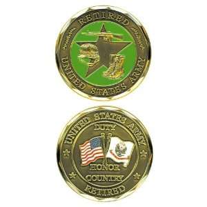United States Military US Army Retired USA Flag & Army Flag Green Star 