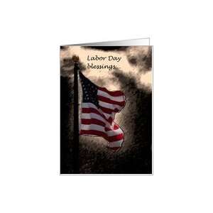 Labor Day Blessings flag Card
