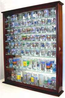 110 Shot Glass Shooter Display Case Wall Cabinet, Glass door, Mirror 
