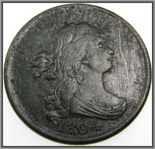 1804 1/2 cent Spiked Chin Survival Est. of 300 Please Click on 