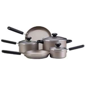 Farberware Premium Nonstick 10 Piece Cookware Set, Platinum  