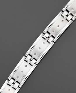 Mens Diamond Bracelet, Stainless Steel Diamond (1/4 ct. t.w 