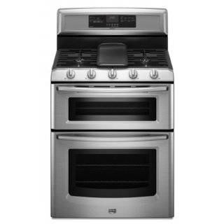   Double Oven Gas Range, 5 Burners, Stainless Steel by Maytag
