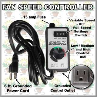 speed controller 6 grounded power cord fuse protected control switch 3 