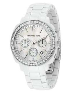   Kors Watch, Womens Chronograph White Acrylic Bracelet 40mm MK5079