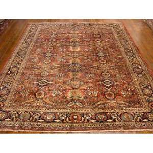  9x12 Hand Knotted Antique Mahal Persian Rug   122x91 