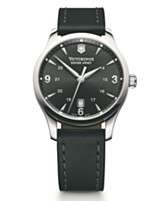 Victorinox Swiss Army Watch, Mens Alliance Black Leather Strap 241474