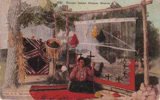 Postcard Native American Navajo Indian Blanket Weaver 1925  