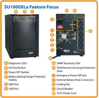 Tripp Lite SU1000XLA Smart Online 1000VA UPS with Extended 