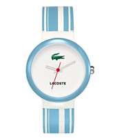 Lacoste Watch, Goa Blue and White Stripe Silicone Strap 2010541