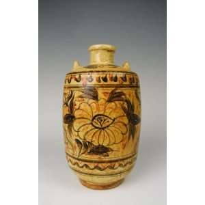 One Cizhou Ware Black&Brown Coloring Porcelain Vase, Chinese Antique 